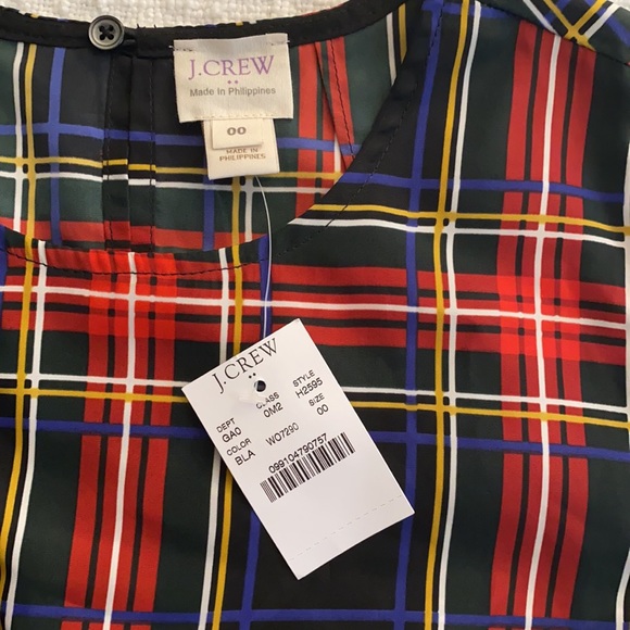 NWT J. Crew Stewart Tartan Plaid Ruffle Tank - Picture 5 of 10